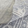 Gray and Silver Abstract Hand Woven Worn Faded Area Rug - 4 of 4