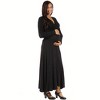 Maternity V-Neck Long Sleeve Maxi Dress - 24seven Comfort Apparel™ - 2 of 4