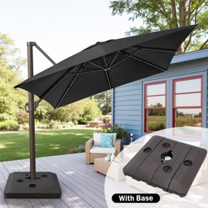Crestlive Products 10'x 13' Patio cantilever Umbrella with Base Set High-strength Aluminum Pole with 360°Rotation 5 Heights Adjustable - 1 of 4