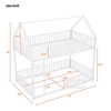CAVINAS Twin over Twin Bunk Bed House Shaped Metal Bed Frame with Door, Ladder andGuardrail for Bedroom - 4 of 4