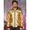 Lars Amadeus Men's Zip Up Long Sleeves Shiny Holographic Bomber Jacket - image 2 of 4