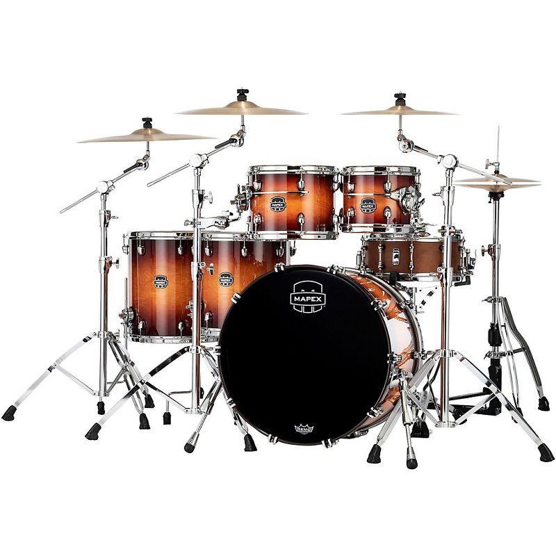 Mapex Saturn Evolution Workhorse Maple 5-Piece Shell Pack With 22" Bass Drum Exotic Sunburst, 3 of 4
