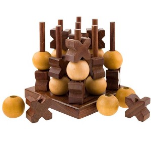 Matr Boomie 3D Tic Tac Toe Game Set - Handcrafted Wood - 1 of 4