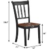 ADILE Wood Dining Chairs Set of 2, Armless Kitchen Chairs w/Solid Rubber Wood Frame, Black+brown - 4 of 4