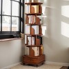 6-Tier Modular 360° Rotating Corner Bookshelf with Wheels, Round Freestanding Bookcase for Bedroom, Living Room, or Study Room – The Pop Home - 3 of 4