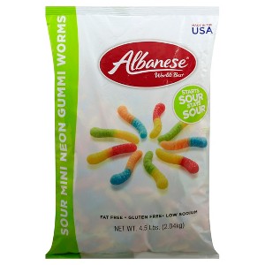 Albanese - Gummi Mini Sour Neon Worm - Case of 4 - 4.5 LB - 1 of 3