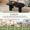 Lirago Cloud Coffee Table 44W x 25 9D Cream Black Minimalist End Table 3 Legs 1 5 Thick MDF Round Edge Living Room Bedroom Balcony Easy Assembly - 3 of 4