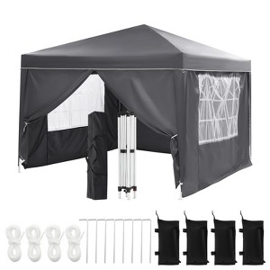 10x10 Pop Up Canopy with 4 Sidewalls, Outdoor Portable Instant Canopy Tent, Outdoor Canopy, Waterproof Pop Up Tent, Versatile Gazebo - 1 of 4