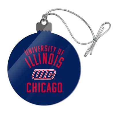 UIC Flames Acrylic Christmas Tree Holiday Ornament