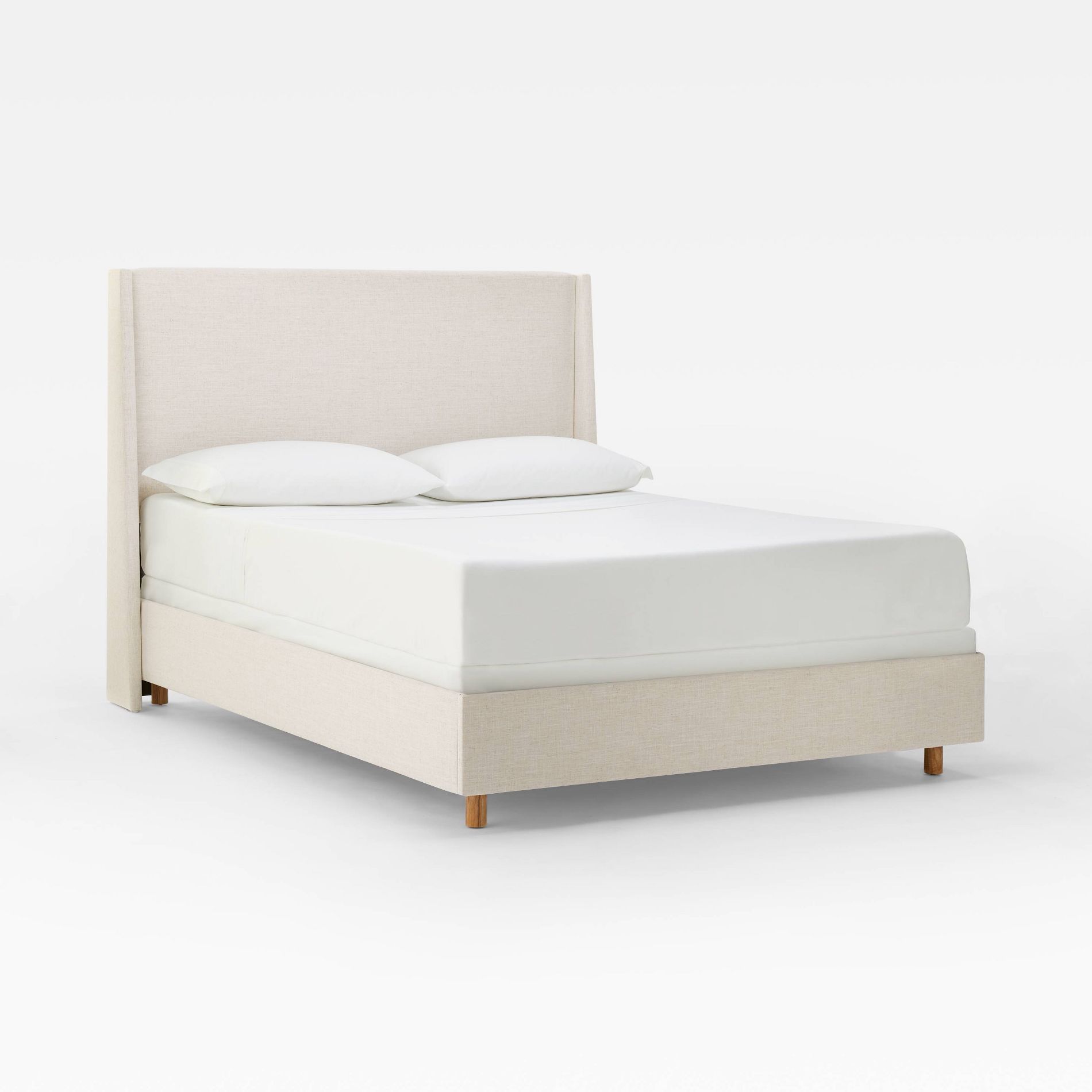 Queen Encino Fully Upholstered Bed Cream Textured Linen - Threshold™ designed with Studio McGee