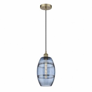 Vaz - 1 Light Cord Hung Mini Pendant In Industrial Style-9.88 Inches Tall and 8 Inches Wide - 1 of 1