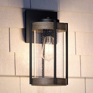 Urban Ambiance Luxury Farmhouse Outdoor Wall Sconce 14.5''H x 7.375''W,  Midnight Black Finish,  Newark Collection, UHP1351 - 1 of 4