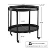 Christopher Knight Home Draviel Modern Oval Bar Cart with 2 Tempered Glass Shelves and 4 Casters - 2 of 4