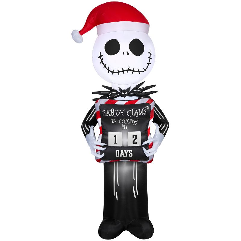 Gemmy Christmas Inflatable Jack Skellington with Countdown, 8 ft Tall, Multi, 1 of 5