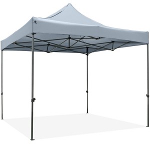 Gymax 10 x 10 FT Quick-Setup Outdoor Canopy Tent Included with Wheeled Carry Bag 4 Sandbags Ground Stakes and Support Ropes - 1 of 1