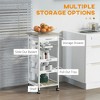 Okak Kitchen Cart with Wooden Shelves, Kitchen Island with Wire Fruit Baskets, Trays and Drawer, Kitchen Island Cart for Kitchen, Dining Room - 3 of 4