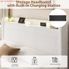 Full/Queen Size Boucle Upholstered Bed Frame w/ Headboard, USB Charging Station and 4 Storage Drawers, No Box Spring Needed - 4 of 4