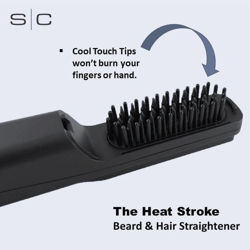 StyleCraft Heat Stroke Rechargeable Cordless Beard and Styling Hot Hair Brush with Cool Touch Tips, 6 of 8