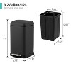 Stainless Steel Trash Can, 3.2 Gallon Garbage Can with Soft-close Lid, Fingerprint Resistant Step-on Waste Bin with Removable Inner Bucket, - 2 of 4