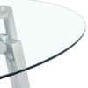 CAVINAS Round Dining Table with Glass Top Metal Legs for Dining Room - 2 of 4
