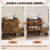 Modern Shoe Storage Cabinet with 2 Flip Drawers, Storage Bench & Open Shelf, Narrow Shoe Organizer for Entryway, Apartments - 3 of 4