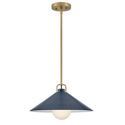 Lark Milo 1 - Light Pendant in  Lacquered Brass/Matte Navy