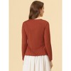 INSPIRE CHIC Women's Tie Front Long Sleeve Crop Ruffle Knit Cardigan Sweaters - 4 of 4