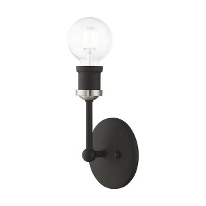Livex Lighting Lansdale 1 - Light Vanity in  Black/Brushed Nickel - 1 of 4