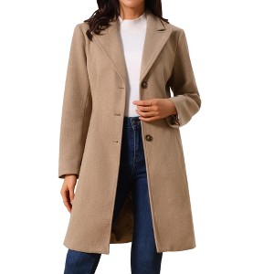 Seta T Women's Single-Breasted Notched Lapel Winter Peacoat - 1 of 4