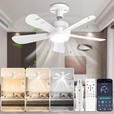 Aoibox 22-in Screw-in Ceiling Fan Light with Remote, 3 Color Tones, Reversible Motor for Home, Bedroom, Living Room, Kitchen, Garage