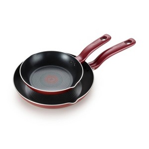 T-fal 2pc Frying Pan Set, Simply Cook Nonstick Cookware Red - 1 of 4