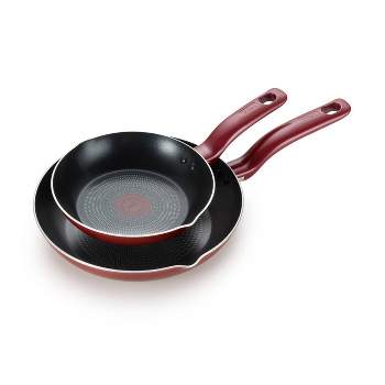T-fal 2pc Frying Pan Set, Simply Cook Nonstick Cookware Red