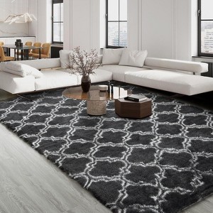 Fluffy Runner Rug, Soft Plush Non-Slip Hallway Carpet for Bedroom Living Room Kids Girls Boys Dorm, Shag Furry Non-Shedding Floor Decor - 1 of 4