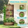 TOAOTBNBO Metal Raised Garden Bed with Trellis and Wheels, Metal Planter Box with Trellis, Garden Box for Climbing Plants, Flower - 3 of 4