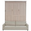 Queen Size Murphy Bed with Sofa & LED Lights, Space Saving Wall Bed Unit with Upholstered Sofa, Beige - ModernLuxe - 4 of 4