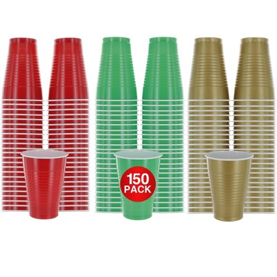 SparkSettings Disposable Plastic Cups 12oz, 50 Pack