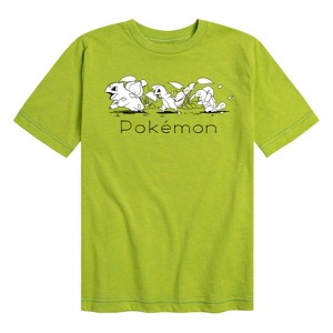 Boys' - Pokémon - Charmander Squirtle Bulbasaur Kanto Starters Short Sleeve Graphic T-Shirt - 1 of 4