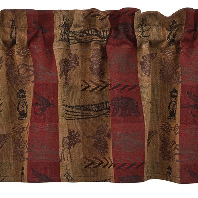 High Country Brown and Red Rustic Valance 14''L