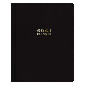 Day Designer 2024 Planner 8"x10" Weekly/Monthly Faux Leather Black