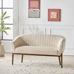 Corduroy Recessed Arm Loveseat - 1 of 4