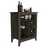 Vynxaria Castle Bar Cabinet - Elegant Style, Carbon Espresso Finish, 37.12" Height, 8 Cubicles - 2 of 4