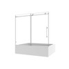 PexFix 63 in.x 60 in. Frameless Single Sliding Shower Door 8mm Tempered Glass With Adjustable Soft Closing Design for Spa Bathroom Brushed Nickel - 3 of 4