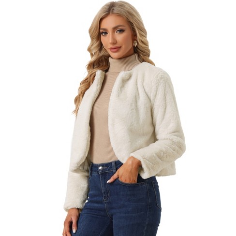 Ladies short faux outlet fur jackets