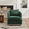 KINWELL 31" Wide Linen Fabric Upholstered Swivel Barrel Chair - 2 of 4