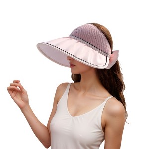 Anna-Kaci Extra Wide Brim Sun Visor Hat for Women Adjustable UV Protection Bow Detail Breathable Summer Beach Hat - 1 of 4