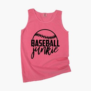 Simply Sage Market Women's Baseball Junkie Garment Dyed Heavy Weight Tank - 1 of 2