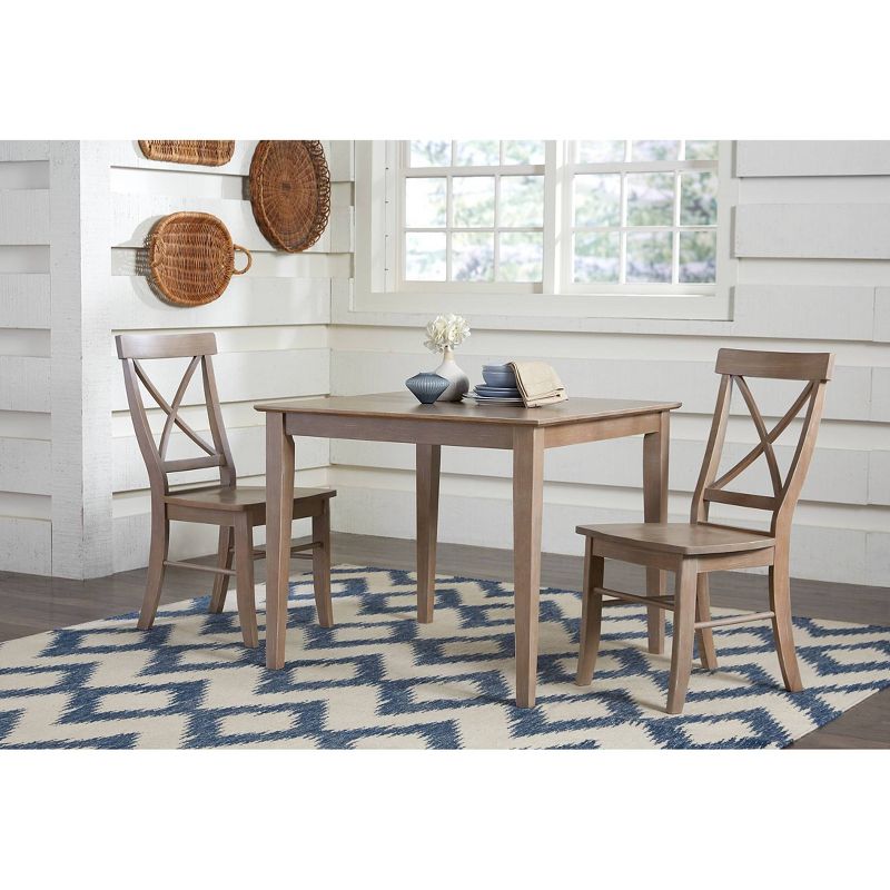 Set of 3 36"x36" Dining Table with 2 X Back Chairs - International Concepts, 3 of 8