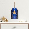 Northlight 12.25" Tis the Season to Sparkle Blue Christmas Gift Tag Wall Decoration - 2 of 4