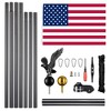 Yescom 25 Ft Aluminum Sectional Flagpole Kit with Gold Ball & Eagle Topper Fly 2 Flags - 2 of 4