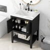 NicBex 24"Modern Bathroom Vanity with Top Ceramic Sink Combo,Solid Wood Frame&3 Shelves,Freestanding Basin Vanity Cabinet,4"Pre-drilled Faucet - 2 of 4